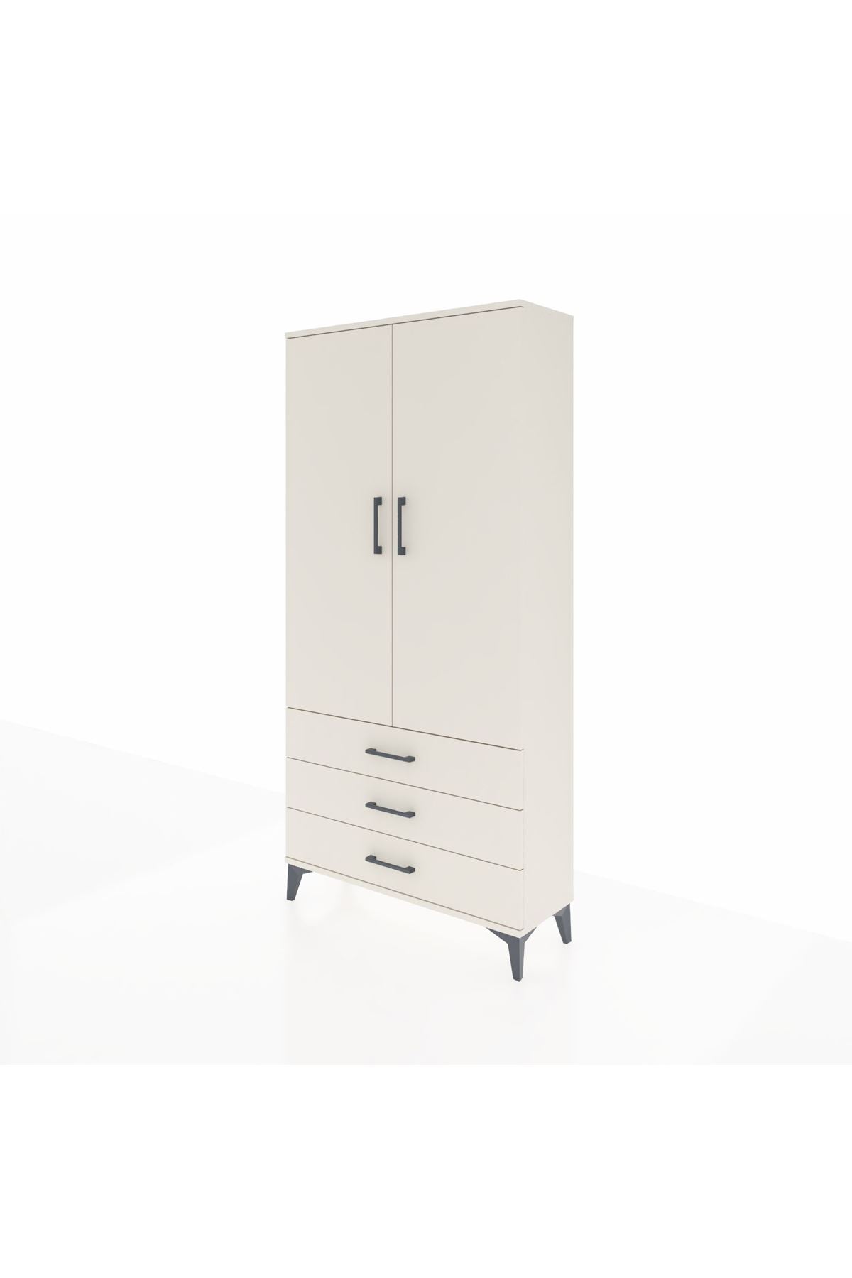 Arges Dolap 3 Raflı 3 Çekmeceli 2 Kapaklı 88x30x182 - S24M006V1A