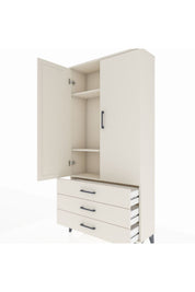 Arges Dolap 3 Raflı 3 Çekmeceli 2 Kapaklı 88x30x182 - S24M006V1A