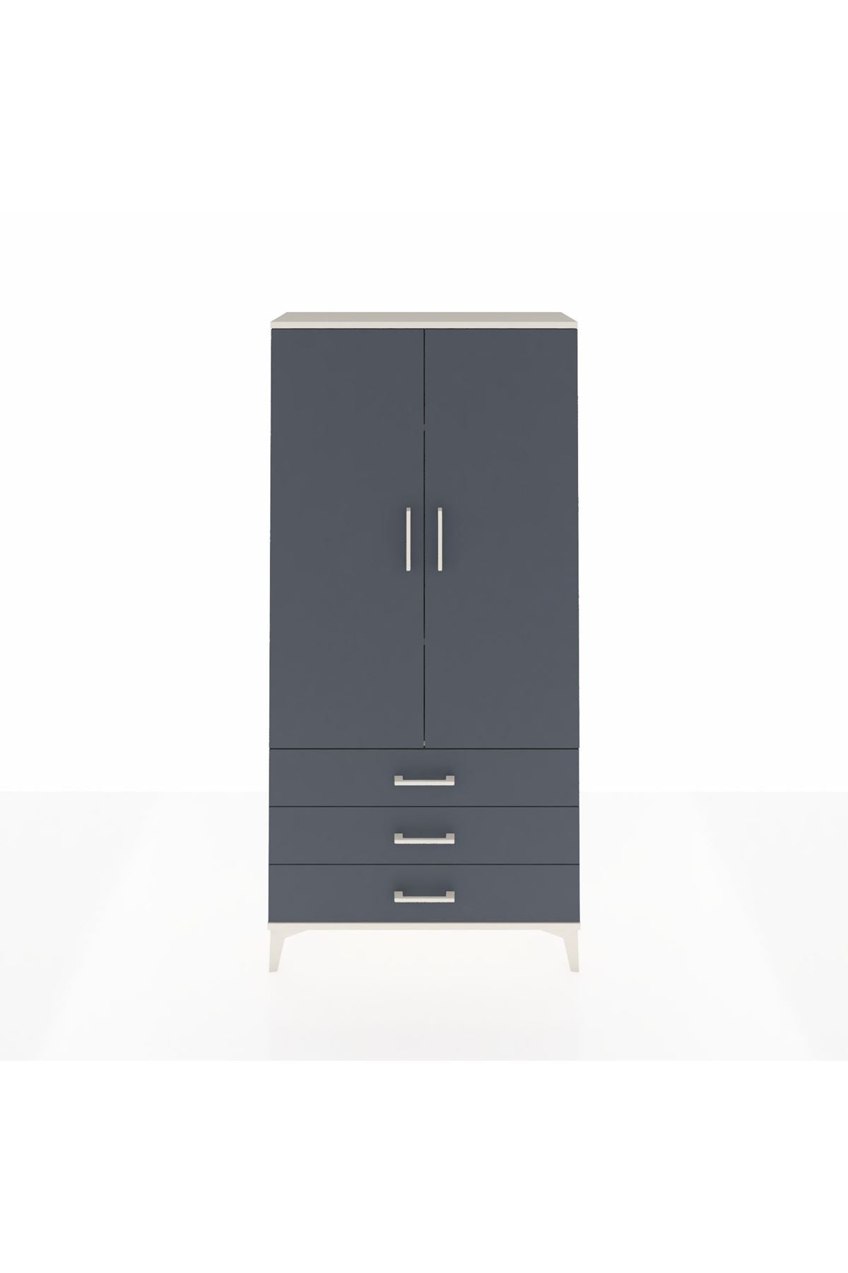 Arges Dolap 3 Raflı 3 Çekmeceli 2 Kapaklı 88x30x182 - S24M006V2A