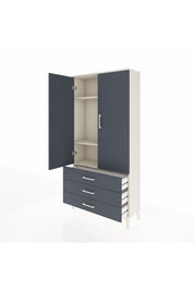 Arges Dolap 3 Raflı 3 Çekmeceli 2 Kapaklı 88x30x182 - S24M006V2A