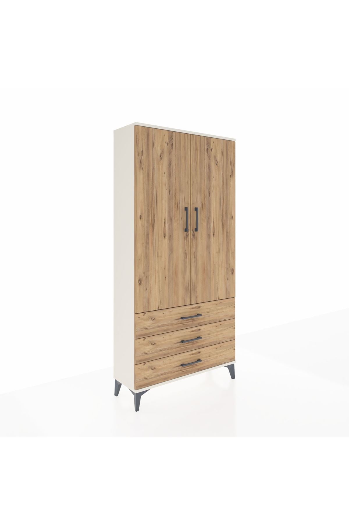 Arges Dolap 3 Raflı 3 Çekmeceli 2 Kapaklı 88x30x182 - S24M006V3A