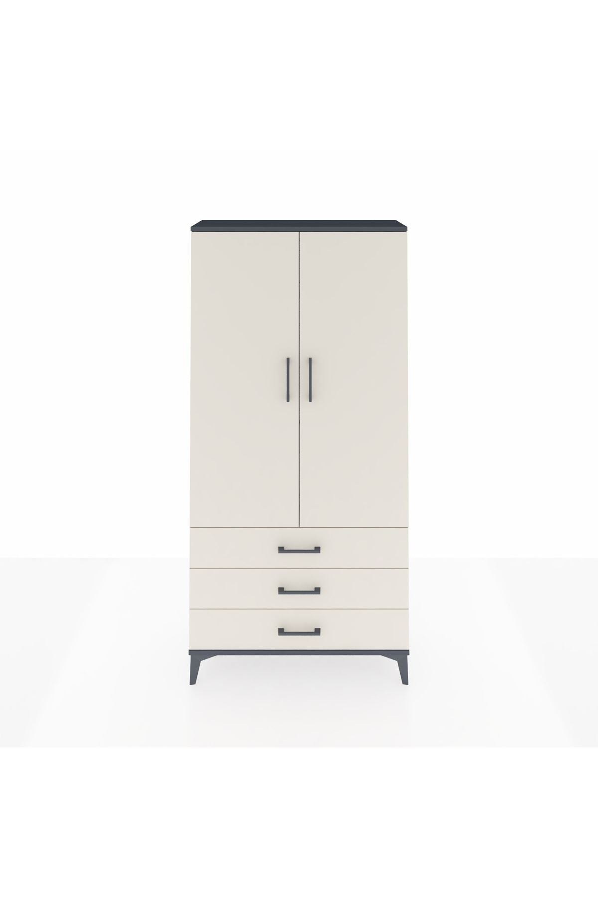 Arges Dolap 3 Raflı 3 Çekmeceli 2 Kapaklı 88x30x182 - S24M006V4A