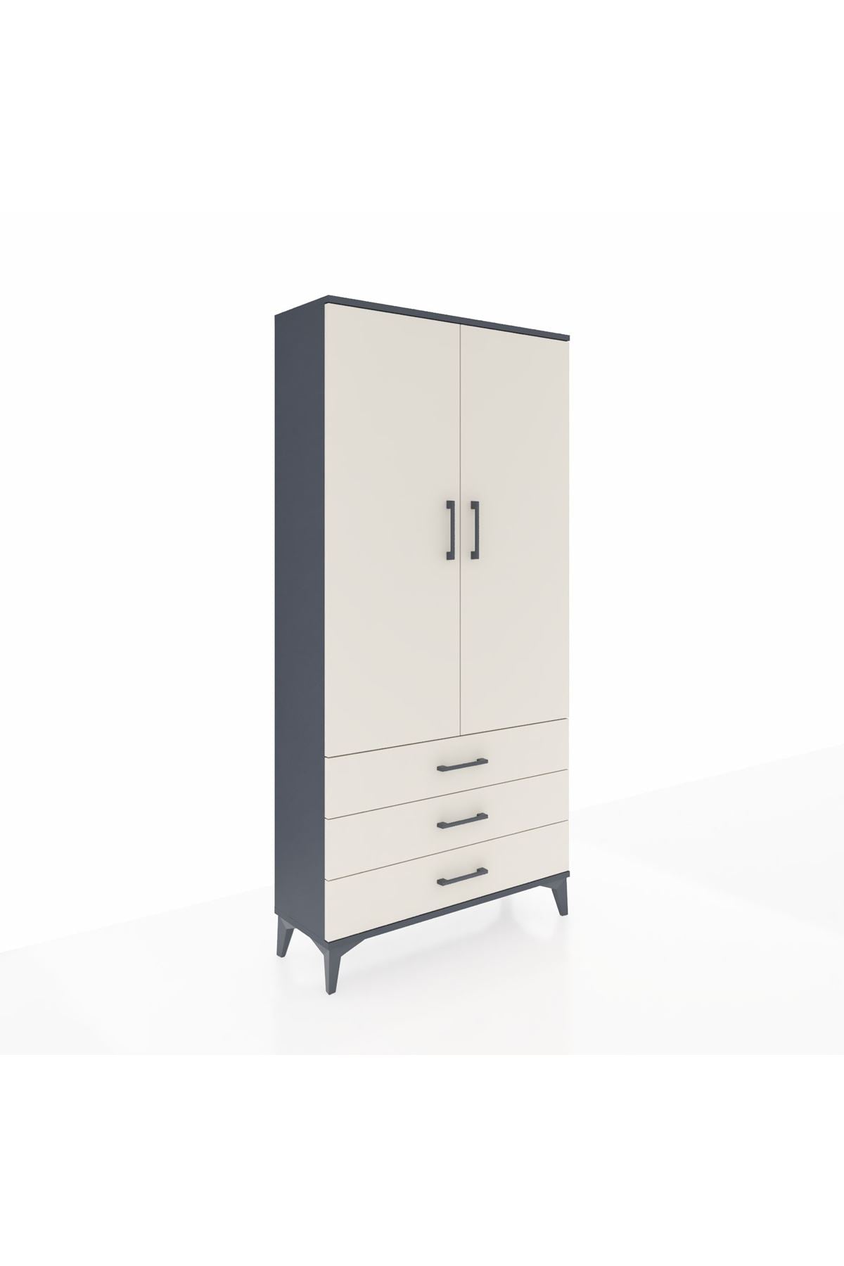 Arges Dolap 3 Raflı 3 Çekmeceli 2 Kapaklı 88x30x182 - S24M006V4A