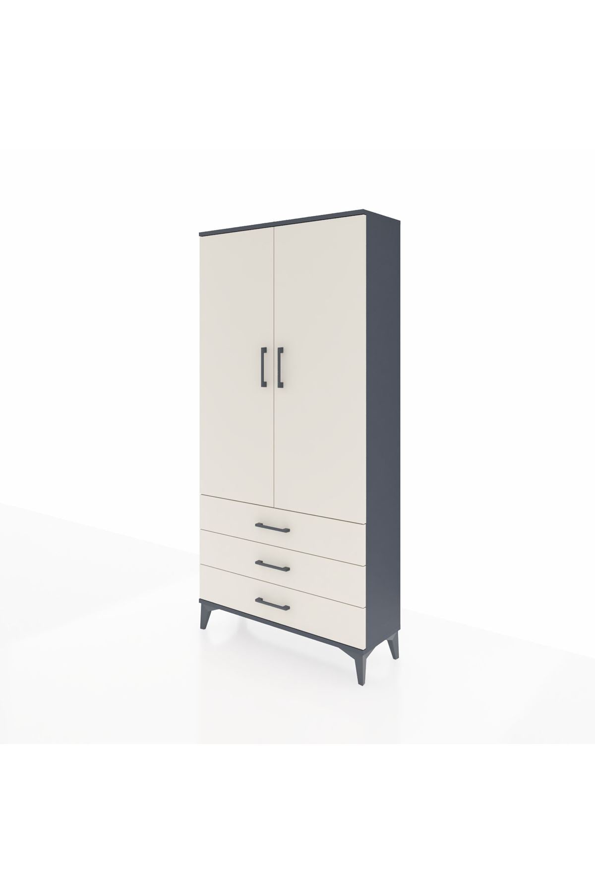 Arges Dolap 3 Raflı 3 Çekmeceli 2 Kapaklı 88x30x182 - S24M006V4A