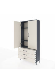 Arges Dolap 3 Raflı 3 Çekmeceli 2 Kapaklı 88x30x182 - S24M006V4A