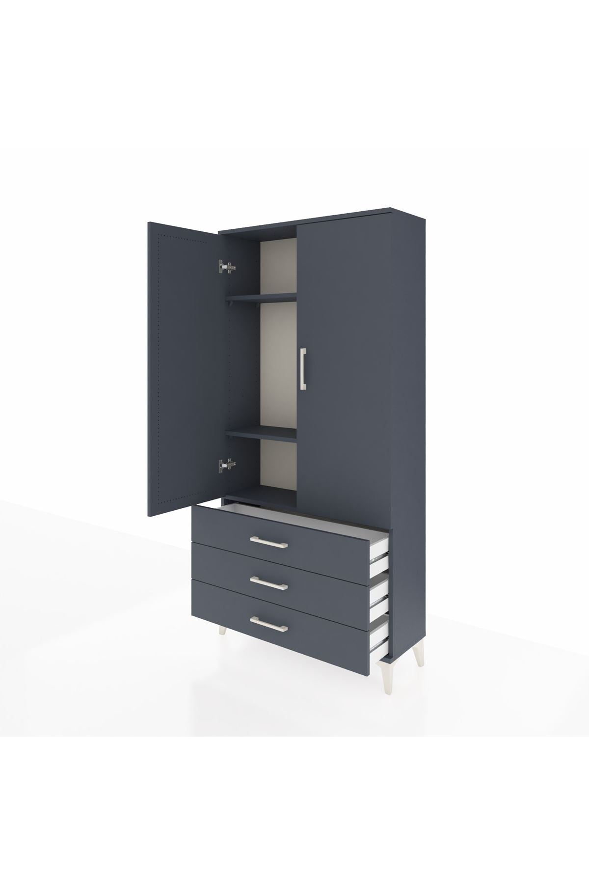 Arges Dolap 3 Raflı 3 Çekmeceli 2 Kapaklı 88x30x182 - S24M006V5A