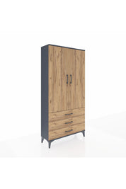 Arges Dolap 3 Raflı 3 Çekmeceli 2 Kapaklı 88x30x182 - S24M006V6A