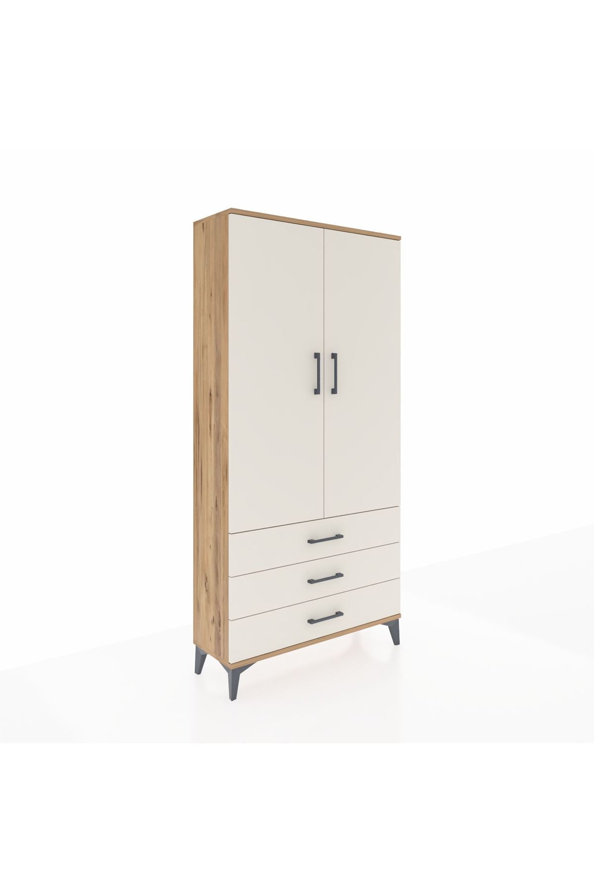 Arges Dolap 3 Raflı 3 Çekmeceli 2 Kapaklı 88x30x182 - S24M006V7A