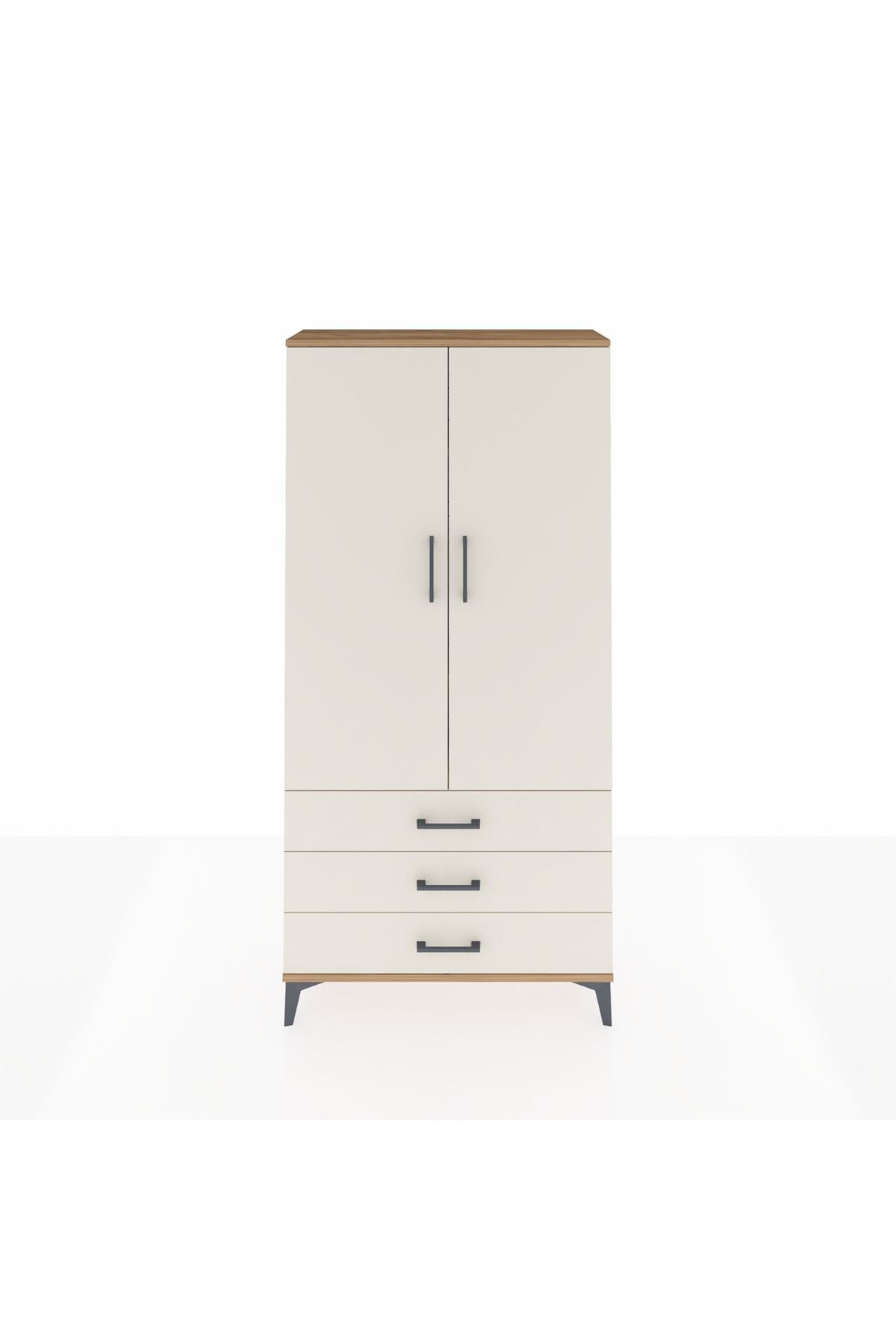 Arges Dolap 3 Raflı 3 Çekmeceli 2 Kapaklı 88x30x182 - S24M006V7A
