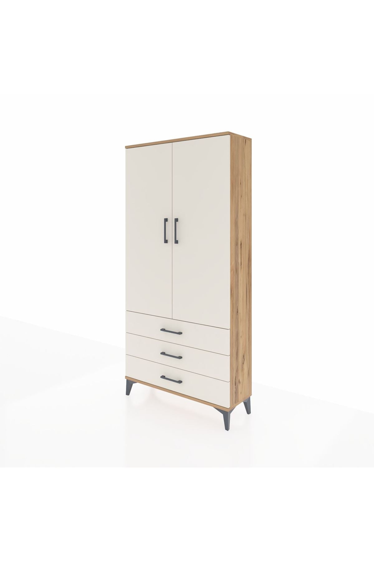 Arges Dolap 3 Raflı 3 Çekmeceli 2 Kapaklı 88x30x182 - S24M006V7A
