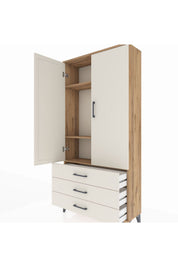 Arges Dolap 3 Raflı 3 Çekmeceli 2 Kapaklı 88x30x182 - S24M006V7A