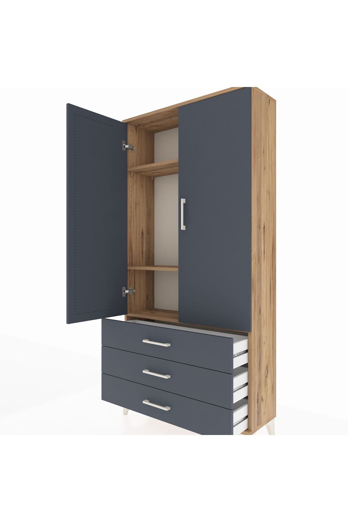 Arges Dolap 3 Raflı 3 Çekmeceli 2 Kapaklı 88x30x182 - S24M006V8A