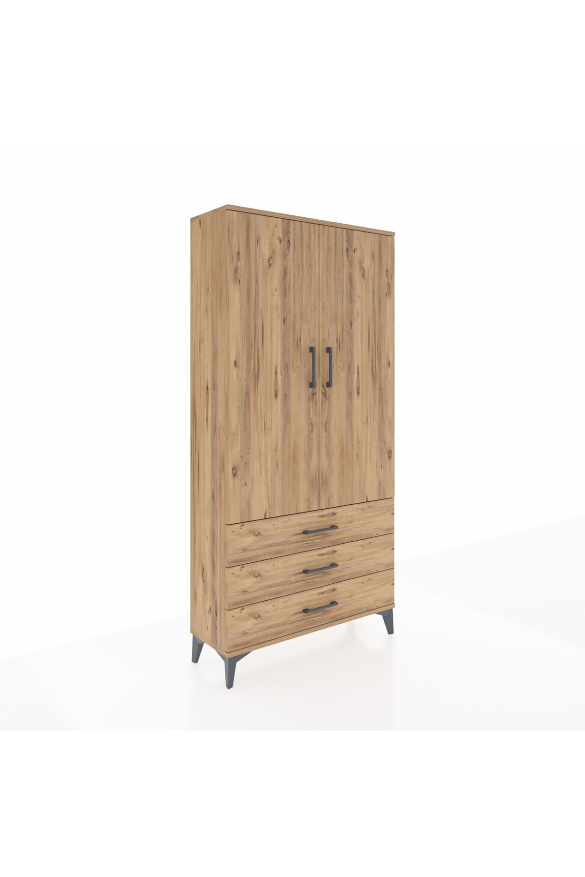 Arges Dolap 3 Raflı 3 Çekmeceli 2 Kapaklı 88x30x182 - S24M006V9A