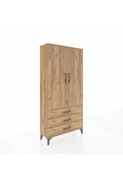 Arges Dolap 3 Raflı 3 Çekmeceli 2 Kapaklı 88x30x182 - S24M006V9A