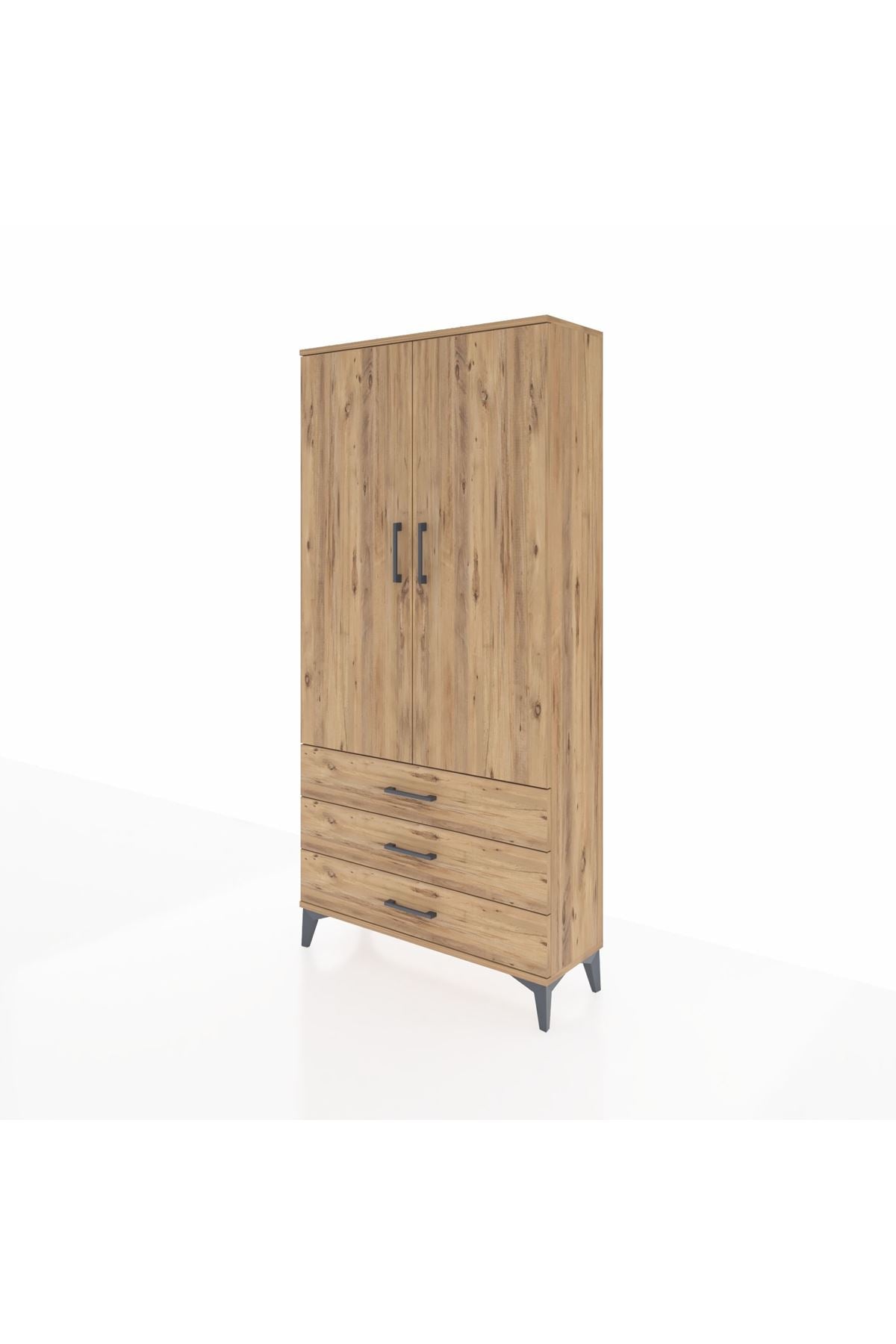 Arges Dolap 3 Raflı 3 Çekmeceli 2 Kapaklı 88x30x182 - S24M006V9A