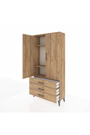 Arges Dolap 3 Raflı 3 Çekmeceli 2 Kapaklı 88x30x182 - S24M006V9A