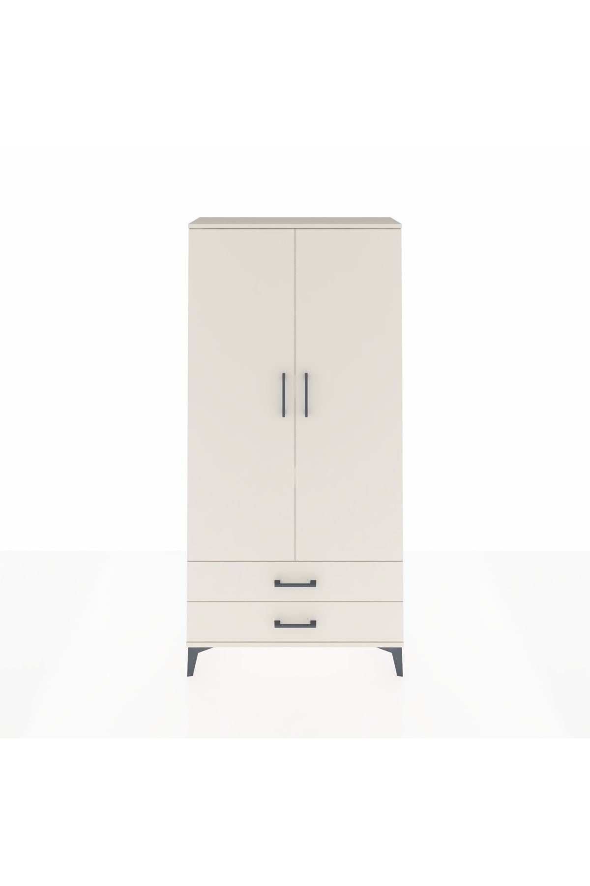 Arges Dolap 4 Raflı 2 Çekmeceli 2 Kapaklı 88x30x182 - S24M007V1A