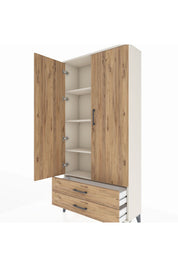 Arges Dolap 4 Raflı 2 Çekmeceli 2 Kapaklı 88x30x182 - S24M007V3A