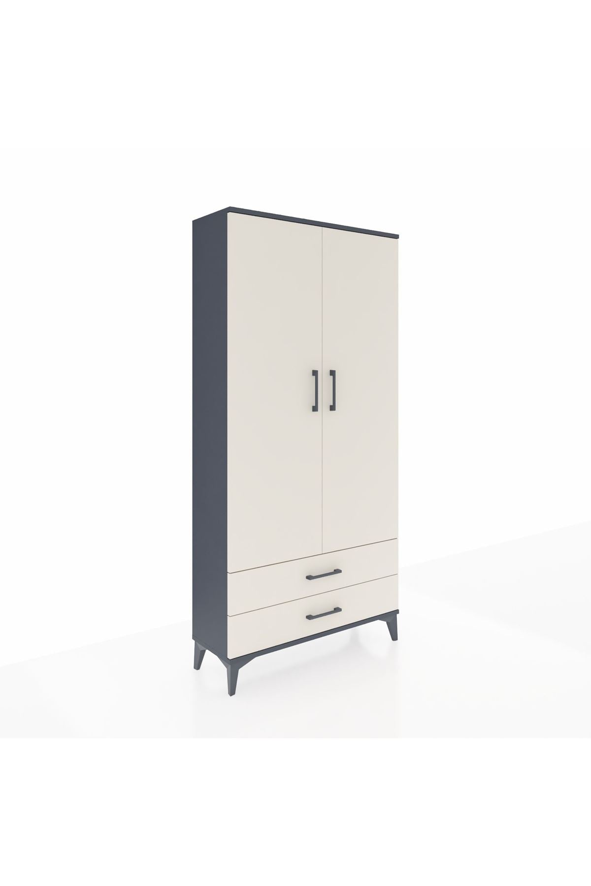 Arges Dolap 4 Raflı 2 Çekmeceli 2 Kapaklı 88x30x182 - S24M007V4A