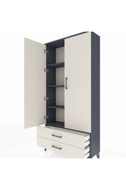 Arges Dolap 4 Raflı 2 Çekmeceli 2 Kapaklı 88x30x182 - S24M007V4A