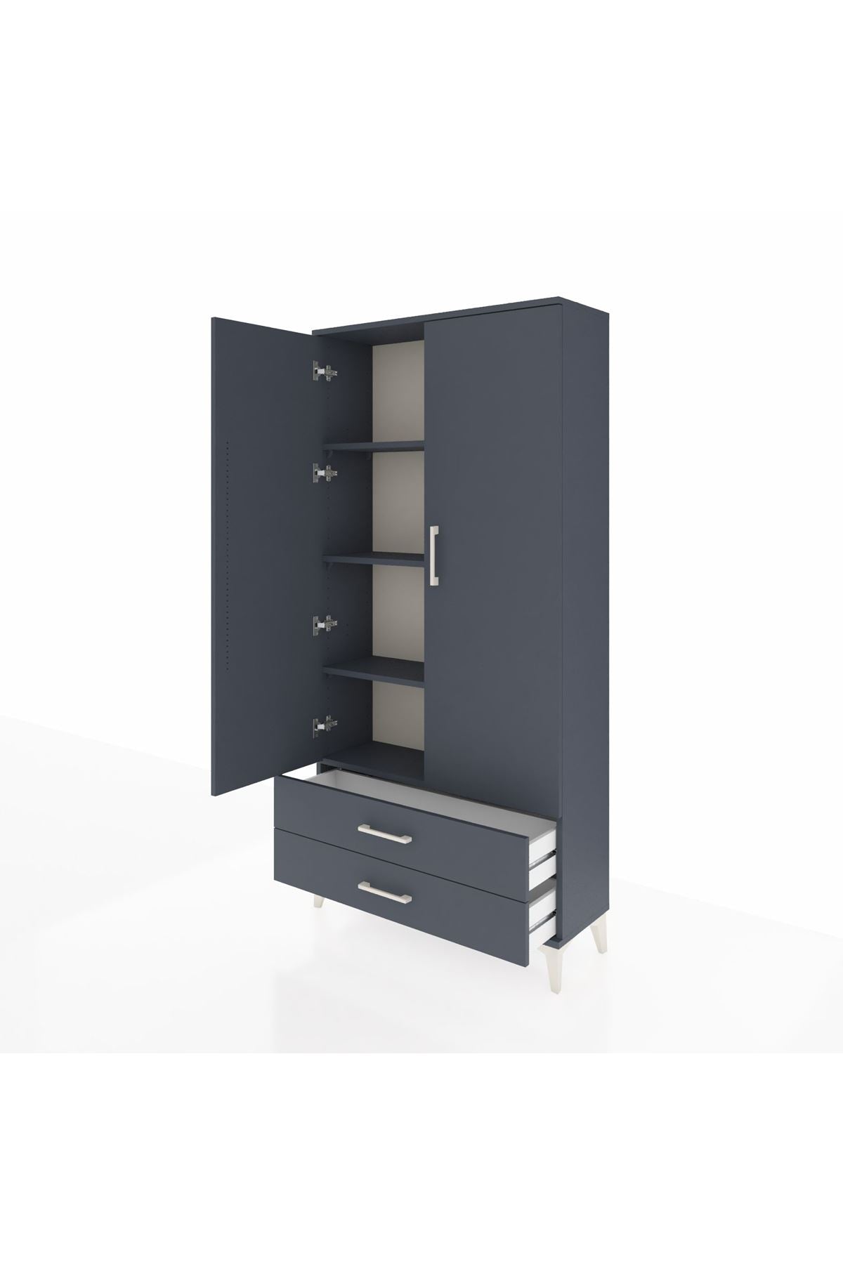 Arges Dolap 4 Raflı 2 Çekmeceli 2 Kapaklı 88x30x182 - S24M007V5A