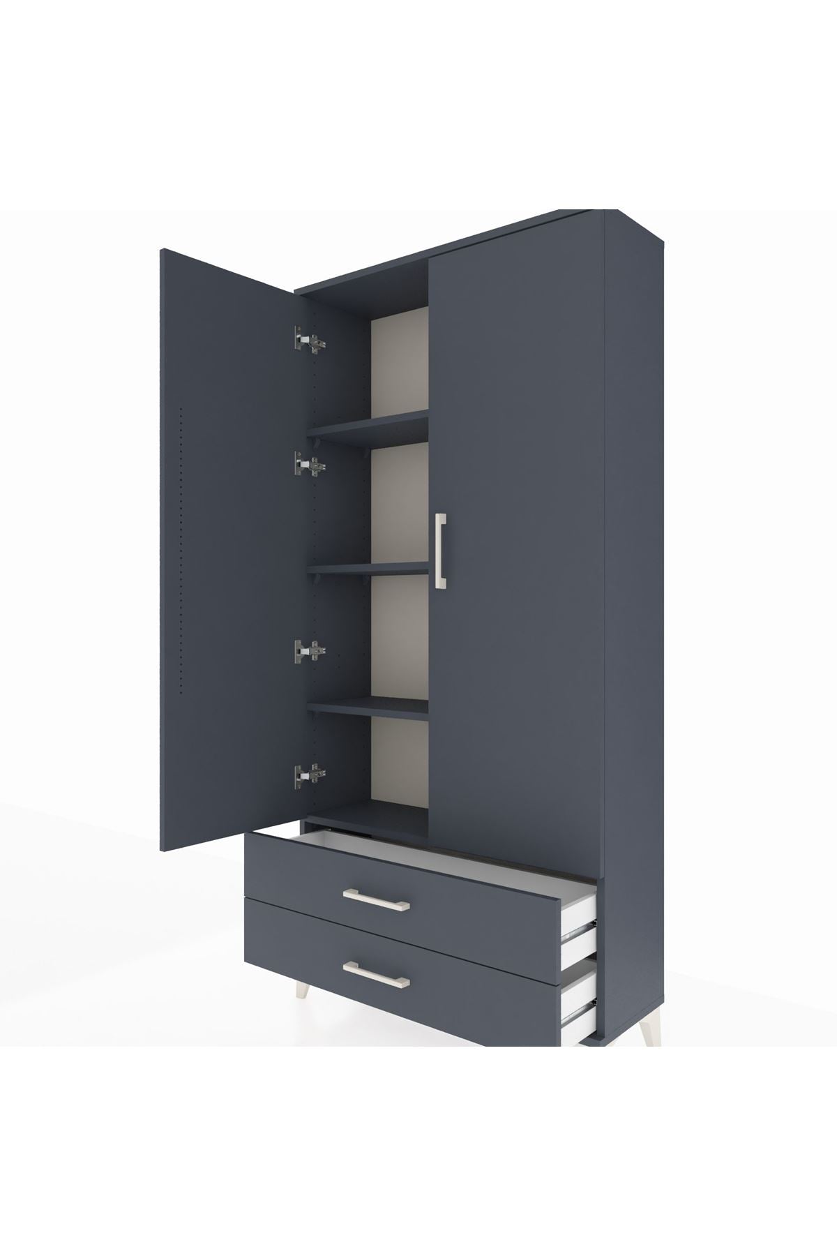 Arges Dolap 4 Raflı 2 Çekmeceli 2 Kapaklı 88x30x182 - S24M007V5A