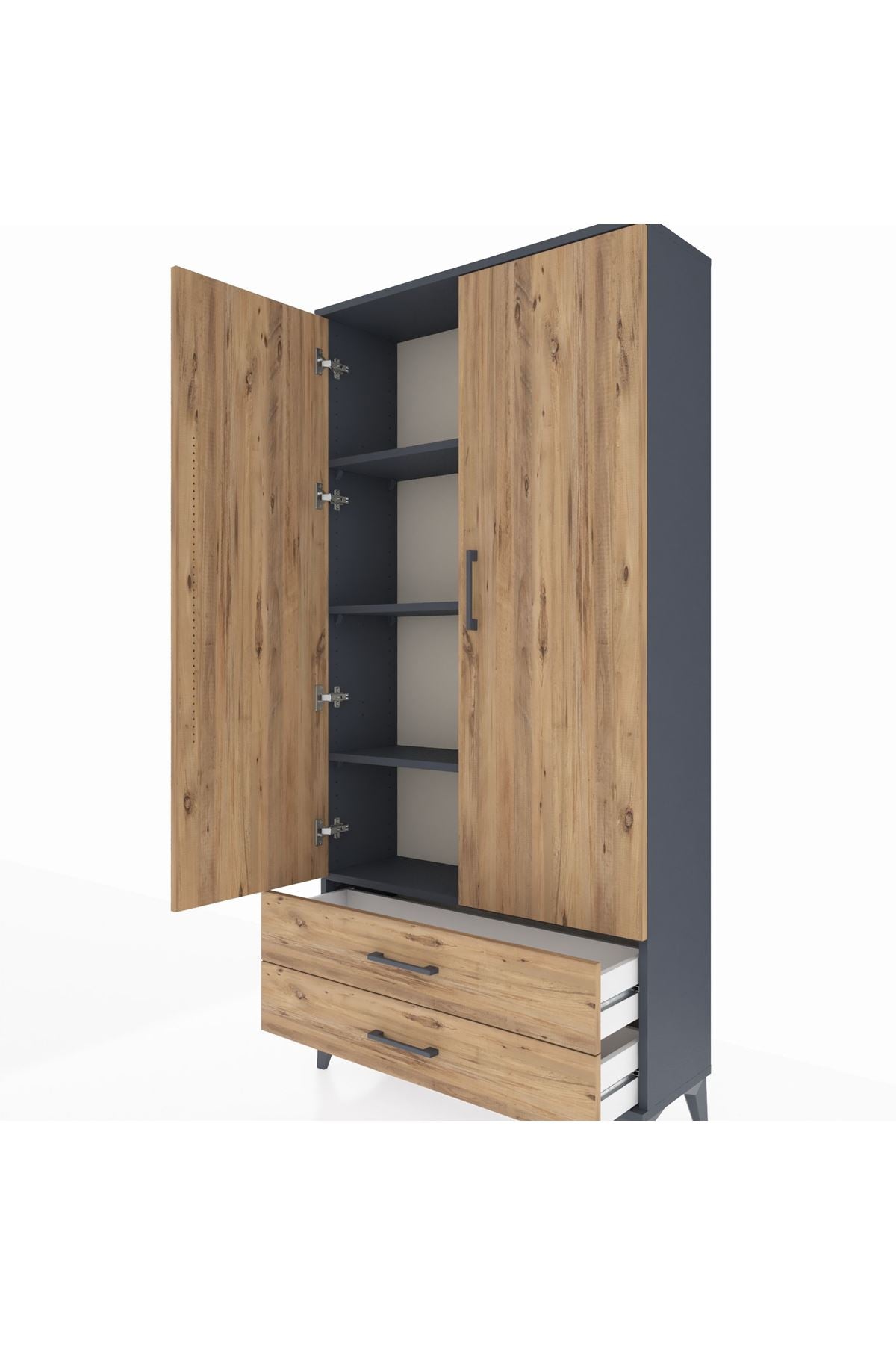 Arges Dolap 4 Raflı 2 Çekmeceli 2 Kapaklı 88x30x182 - S24M007V6A