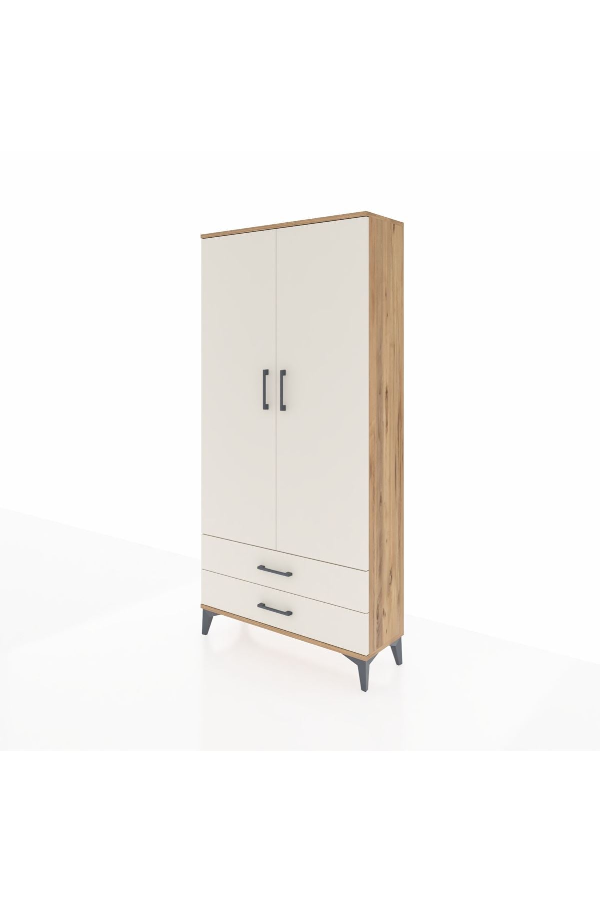 Arges Dolap 4 Raflı 2 Çekmeceli 2 Kapaklı 88x30x182 - S24M007V7A