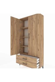 Arges Dolap 4 Raflı 2 Çekmeceli 2 Kapaklı 88x30x182 - S24M007V9A