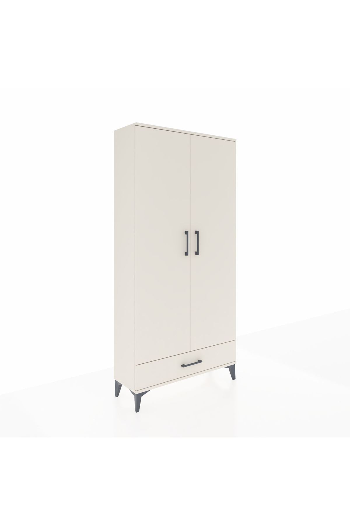 Arges Dolap 5 Raflı Tek Çekmeceli 2 Kapaklı 88x30x182 - S24M008V1A