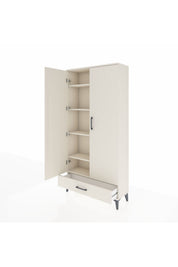 Arges Dolap 5 Raflı Tek Çekmeceli 2 Kapaklı 88x30x182 - S24M008V1A