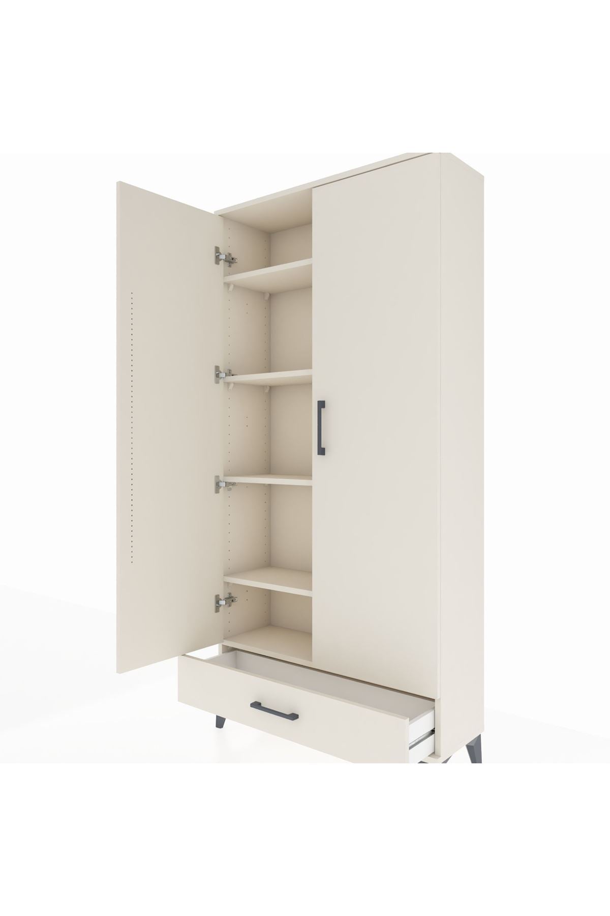 Arges Dolap 5 Raflı Tek Çekmeceli 2 Kapaklı 88x30x182 - S24M008V1A