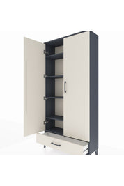 Arges Dolap 5 Raflı Tek Çekmeceli 2 Kapaklı 88x30x182 - S24M008V4A