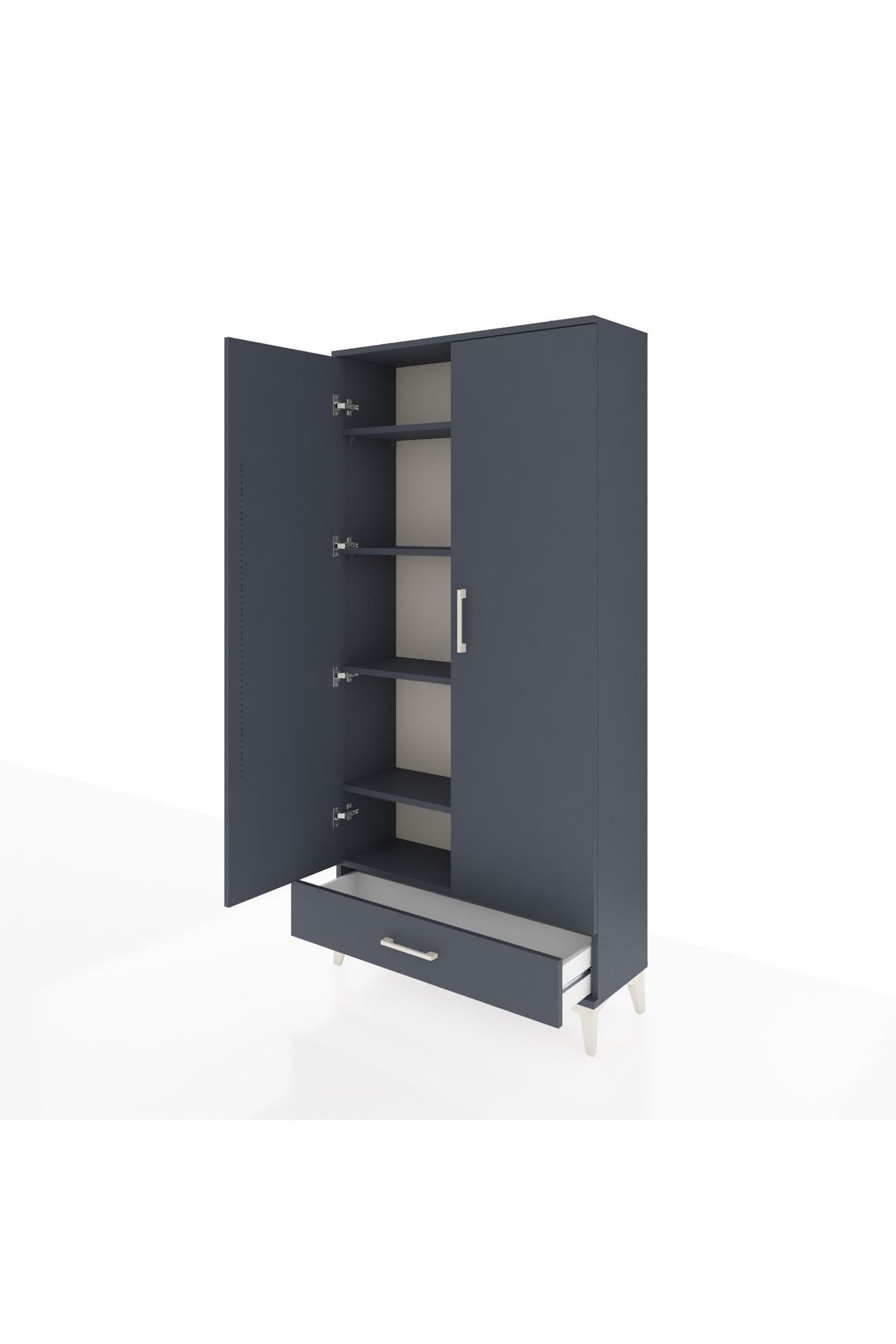 Arges Dolap 5 Raflı Tek Çekmeceli 2 Kapaklı 88x30x182 - S24M008V5A