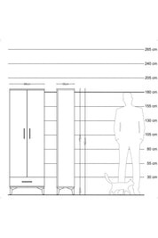Arges Dolap 5 Raflı Tek Çekmeceli 2 Kapaklı 88x30x182 - S24M008V5A