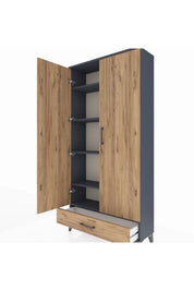 Arges Dolap 5 Raflı Tek Çekmeceli 2 Kapaklı 88x30x182 - S24M008V6A
