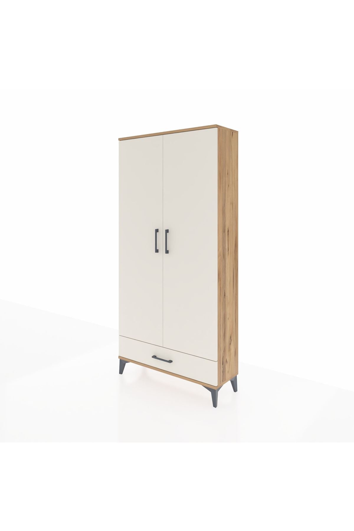 Arges Dolap 5 Raflı Tek Çekmeceli 2 Kapaklı 88x30x182 - S24M008V7A