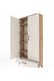Arges Dolap 5 Raflı Tek Çekmeceli 2 Kapaklı 88x30x182 - S24M008V7A