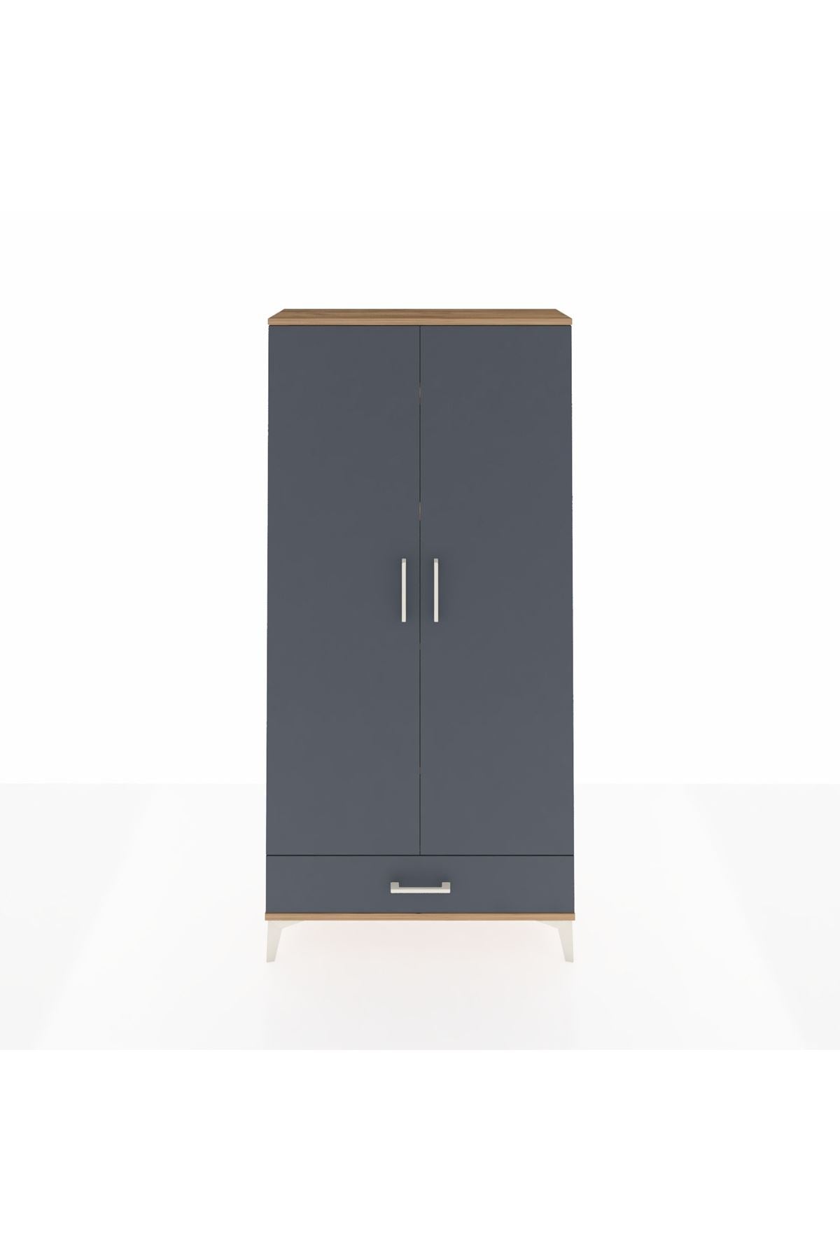 Arges Dolap 5 Raflı Tek Çekmeceli 2 Kapaklı 88x30x182 - S24M008V8A