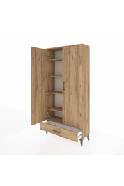 Arges Dolap 5 Raflı Tek Çekmeceli 2 Kapaklı 88x30x182 - S24M008V9A
