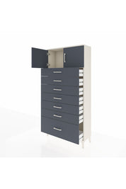 Arges Dolap Tek Raflı 7 Çekmeceli 2 Kapaklı 88x30x182 - S24M010V2A