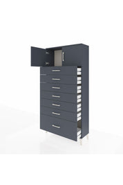 Arges Dolap Tek Raflı 7 Çekmeceli 2 Kapaklı 88x30x182 - S24M010V5A