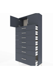 Arges Dolap Tek Raflı 7 Çekmeceli 2 Kapaklı 88x30x182 - S24M010V5A
