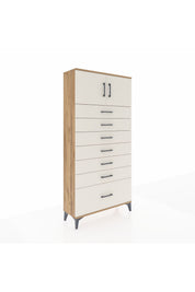 Arges Dolap Tek Raflı 7 Çekmeceli 2 Kapaklı 88x30x182 - S24M010V7A