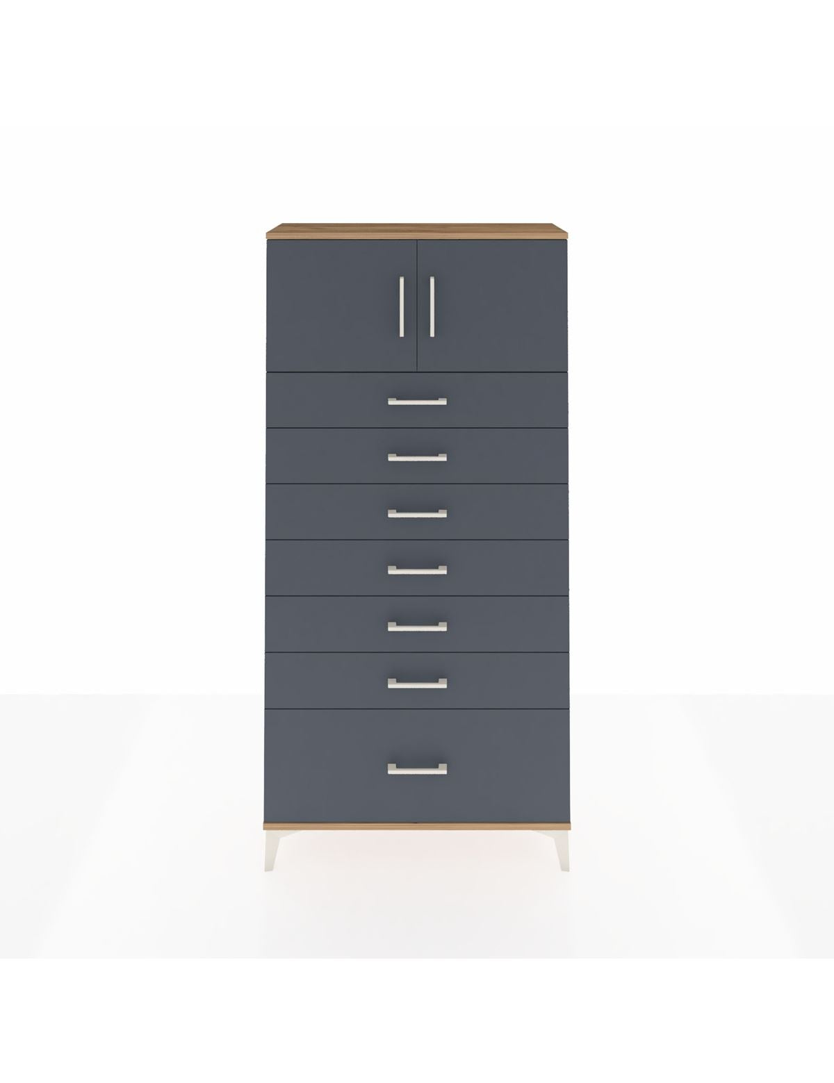 Arges Dolap Tek Raflı 7 Çekmeceli 2 Kapaklı 88x30x182 - S24M010V8A