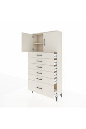 Arges Dolap 2 Raflı 6 Çekmeceli 2 Kapaklı 88x30x182 - S24M011V1A