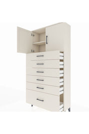 Arges Dolap 2 Raflı 6 Çekmeceli 2 Kapaklı 88x30x182 - S24M011V1A