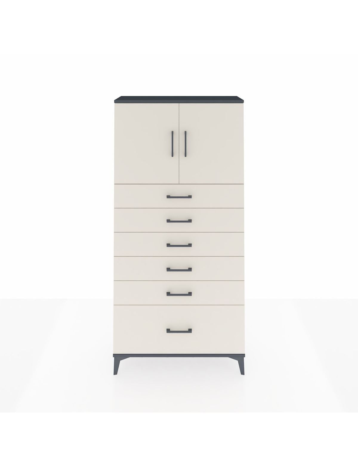 Arges Dolap 2 Raflı 6 Çekmeceli 2 Kapaklı 88x30x182 - S24M011V4A