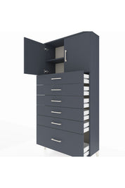 Arges Dolap 2 Raflı 6 Çekmeceli 2 Kapaklı 88x30x182 - S24M011V5A