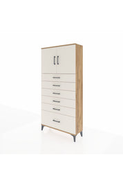 Arges Dolap 2 Raflı 6 Çekmeceli 2 Kapaklı 88x30x182 - S24M011V7A